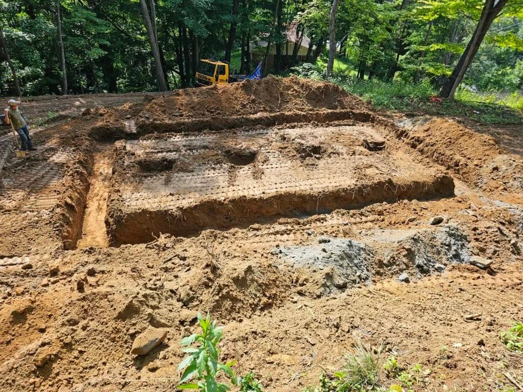 Footings dug and formed ready for concrete